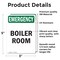 Signmission Boiler Room, 3.5 in W x Rectangle, Vinyl Decal OS-2PACK-EM-D-35-V-10441 - alternate 3